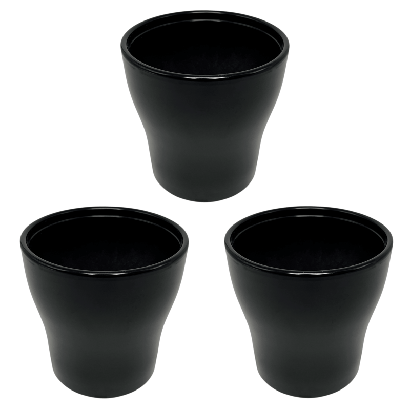 3 PACK MACETAS ANNA BLACK GLOSS